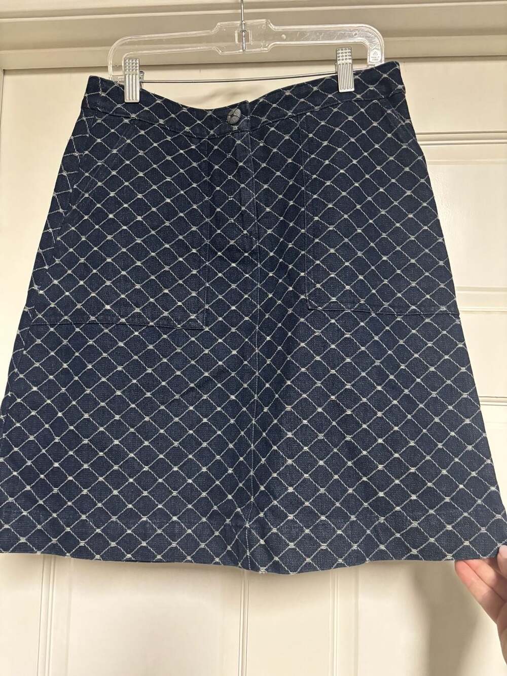 Etcetera Skirt Size 2 Diamond Lattice indigo wash skirt. Y2K revival